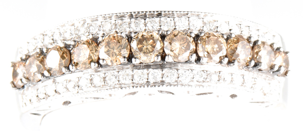 14K White Gold Diamond Band
