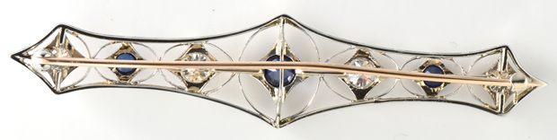 Platinum Diamond and Sapphire Pin