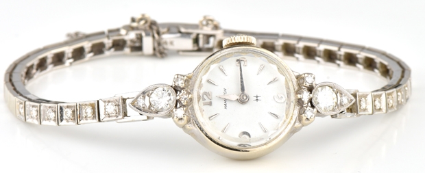 Three 14K White Gold Ladies Wrist Watches