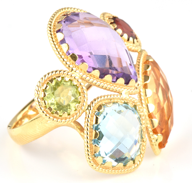 18K Yellow Gold Gemstone Ring