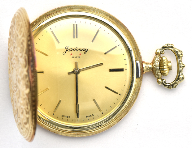 14K Yellow Gold Jardinay Geneve Pocket Watch