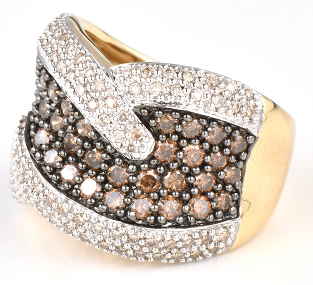 14K Yellow Gold Chocolate Diamond Ring 