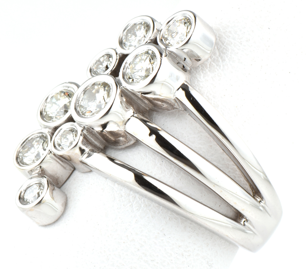 14K White Gold Bezel Set Diamond Ring