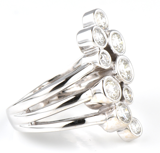 14K White Gold Bezel Set Diamond Ring