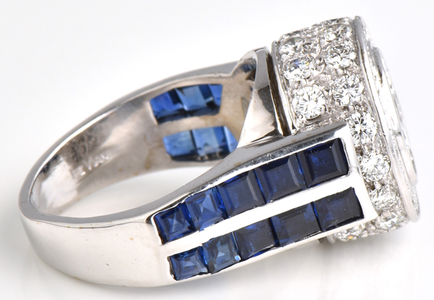 18K White Gold Le Vian Diamond and Sapphire Ring