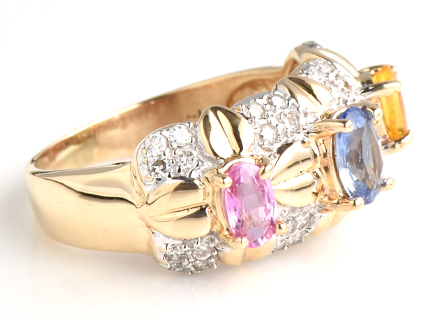 14K Yellow Gold Sapphire Ring