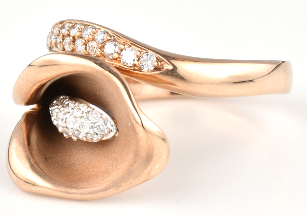 18K Rose Gold Calla Lily Ring