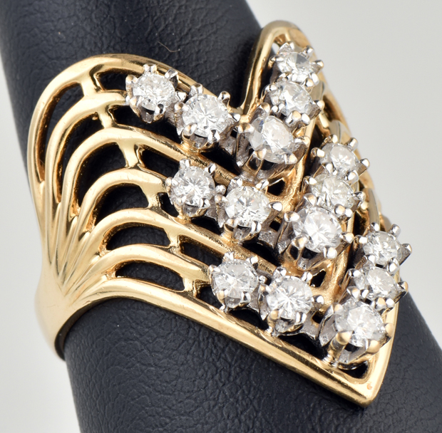 14K Yellow Gold Diamond Ring