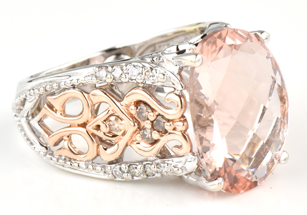 14K White Gold Morganite Ring