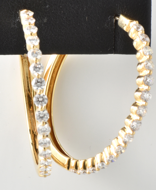 18K Yellow Gold Hoop Earrings 