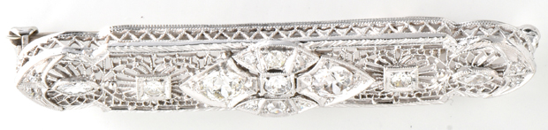 14K White Gold Vintage Diamond Pins