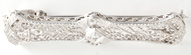 14K White Gold Vintage Diamond Pins