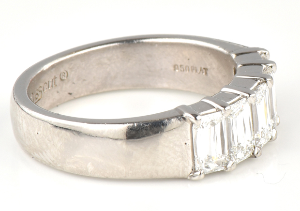 Platinum Diamond Crisscut Band