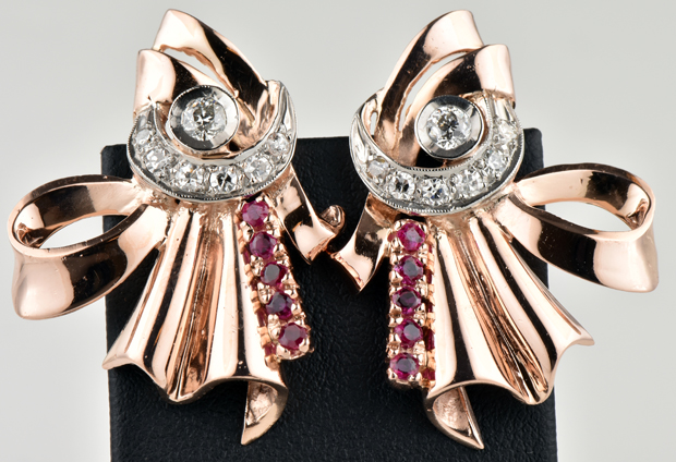 14K Rose Gold Retro Earrings