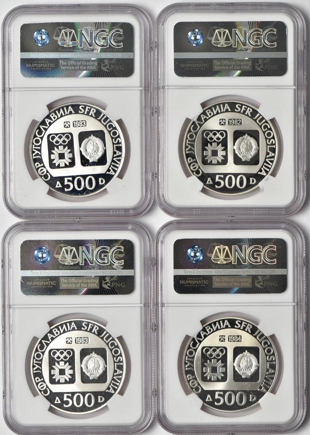 Yugoslavia - Twelve Sarajevo Olympics coins, all NGC