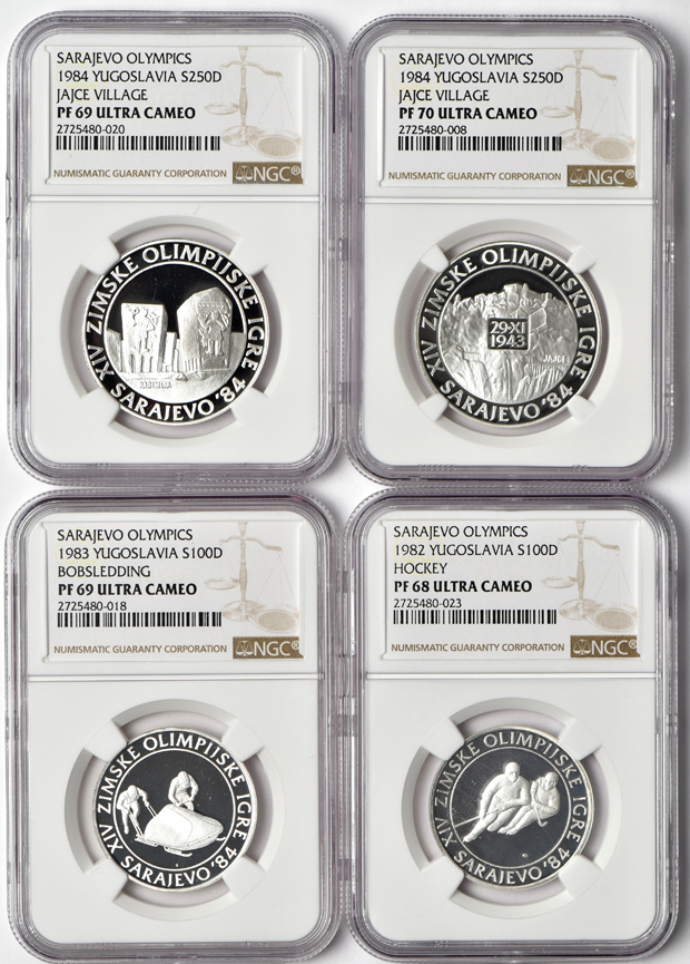 Yugoslavia - Twelve Sarajevo Olympics coins, all NGC