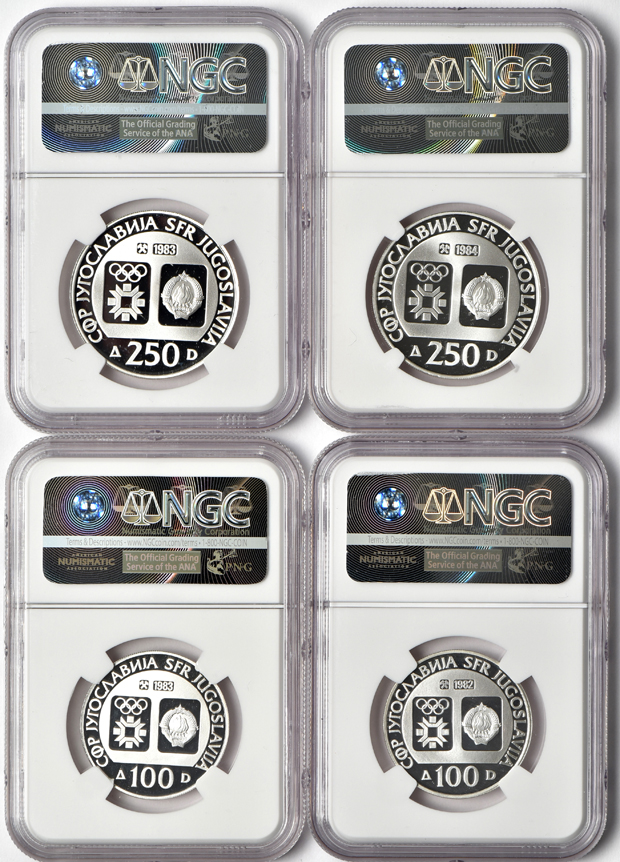 Yugoslavia - Twelve Sarajevo Olympics coins, all NGC