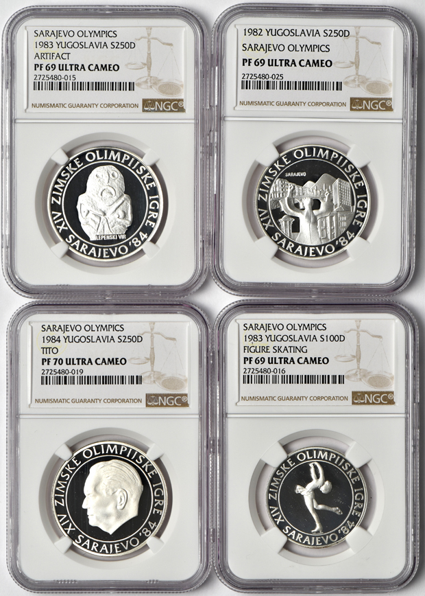 Yugoslavia - Twelve Sarajevo Olympics coins, all NGC
