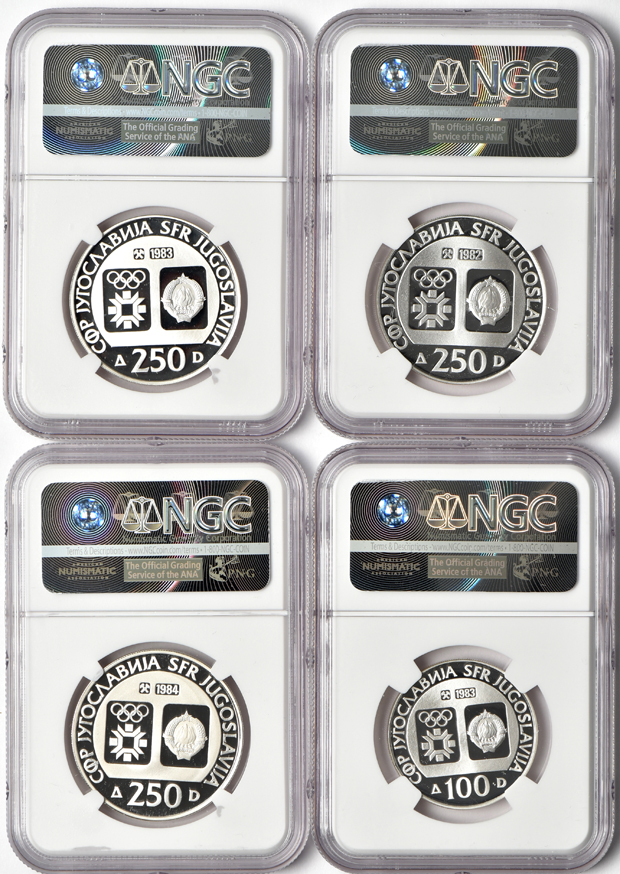 Yugoslavia - Twelve Sarajevo Olympics coins, all NGC