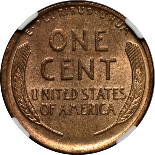 Five Uncirculated Lincoln cents certified by NGC