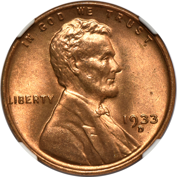 Five Uncirculated Lincoln cents certified by NGC