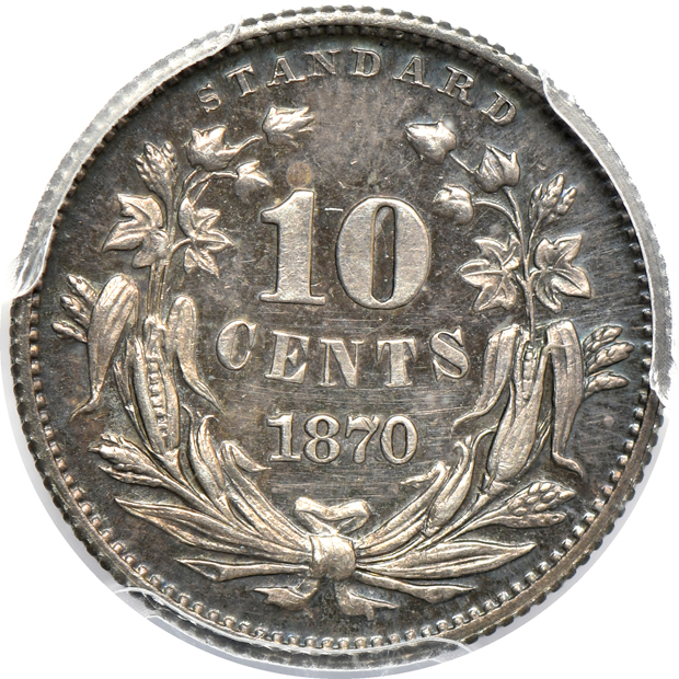 1870 J-837 dime PCGS PR-63 CAC