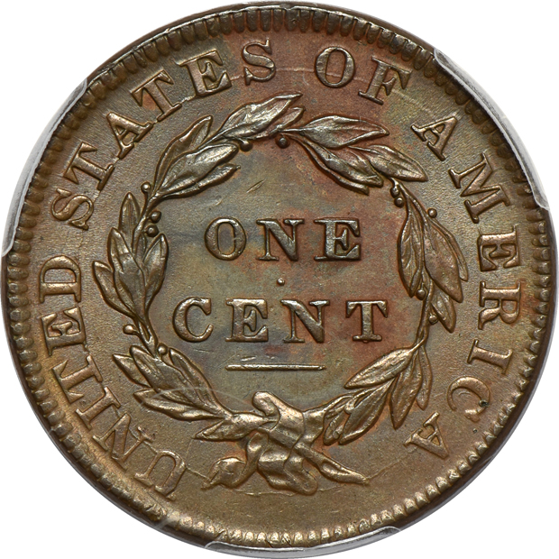 1834 Small 8 Large Stars Medium Letters PCGS MS-61