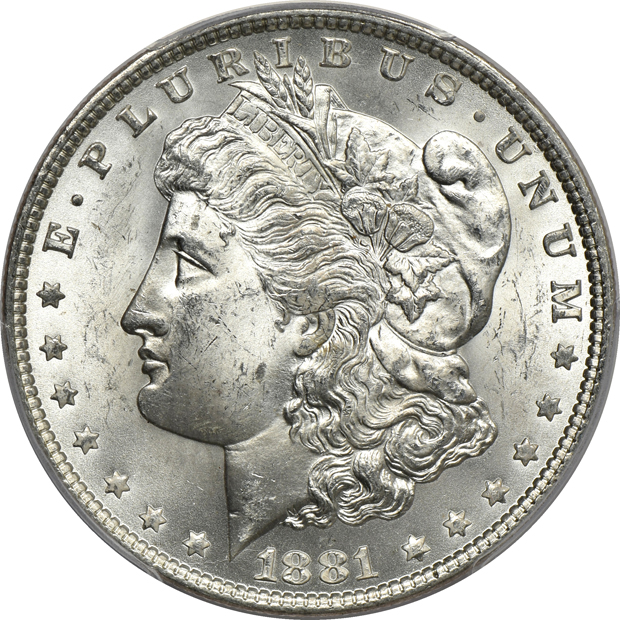 Five 1881, all PCGS MS-64