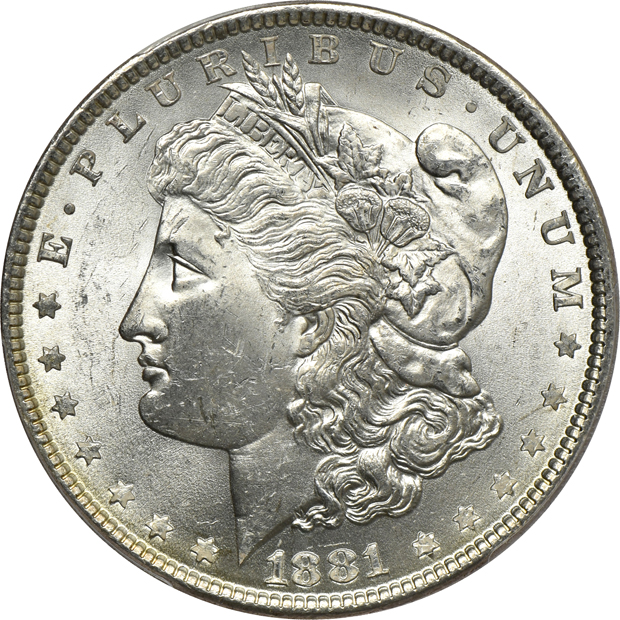 Five 1881, all PCGS MS-64