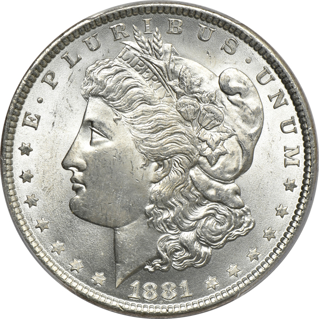 Five 1881, all PCGS MS-64