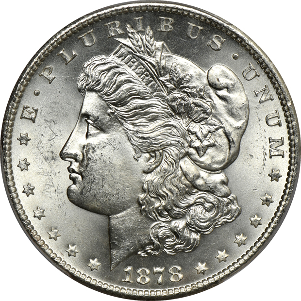 Two 1878-S MS-63 CAC, and five 1878-S MS-64 CAC, all PCGS