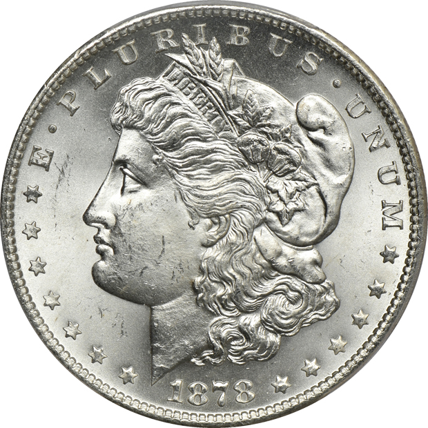 Two 1878-S MS-63 CAC, and five 1878-S MS-64 CAC, all PCGS