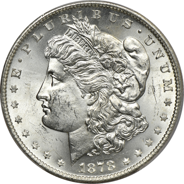 Two 1878-S MS-63 CAC, and five 1878-S MS-64 CAC, all PCGS