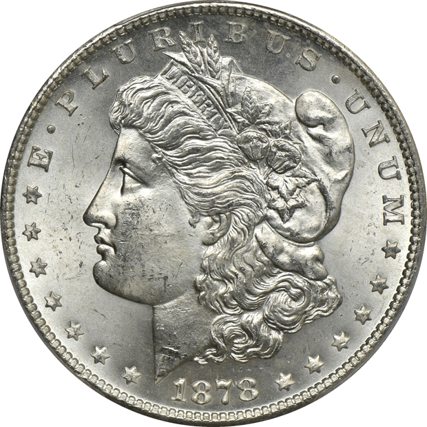 Two 1878-S MS-63 CAC, and five 1878-S MS-64 CAC, all PCGS