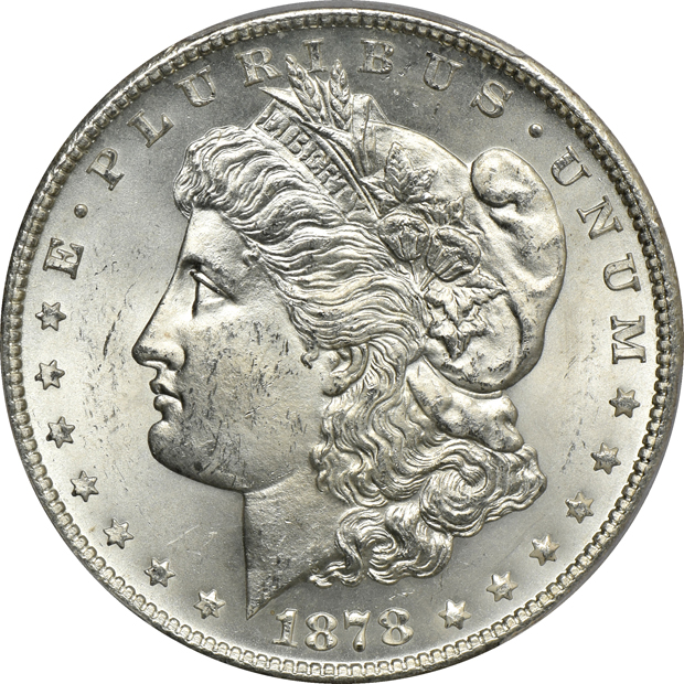 Two 1878-S MS-63 CAC, and five 1878-S MS-64 CAC, all PCGS