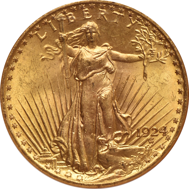 Two 1924 MS-64 CAC, and a 1927 MS-64 CAC, all NGC