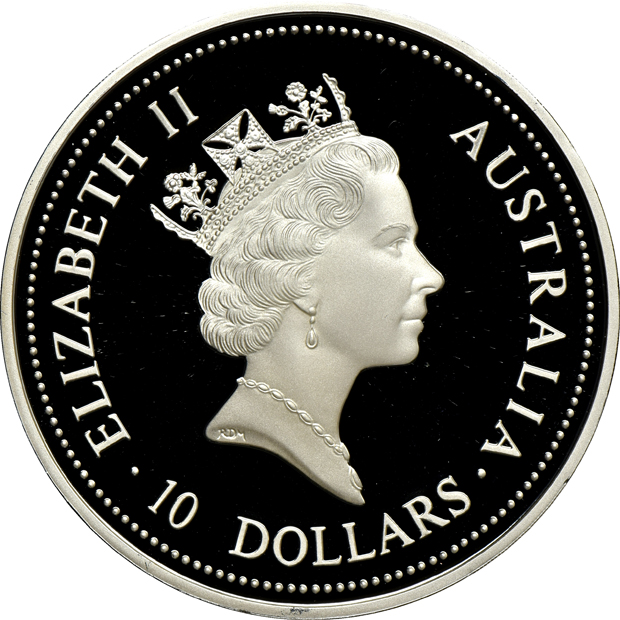 Australia - 1997-P 10oz, 2oz, and 1oz Proof Kookaburra Set with certificate, capsules, and box