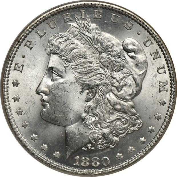 Eight 1880, all NGC MS-64 from the Binion Collection