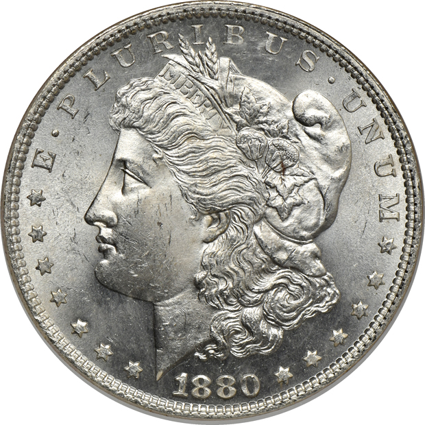 Eight 1880, all NGC MS-64 from the Binion Collection