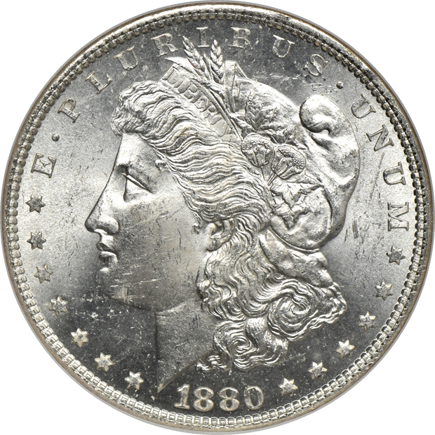 Eight 1880, all NGC MS-64 from the Binion Collection