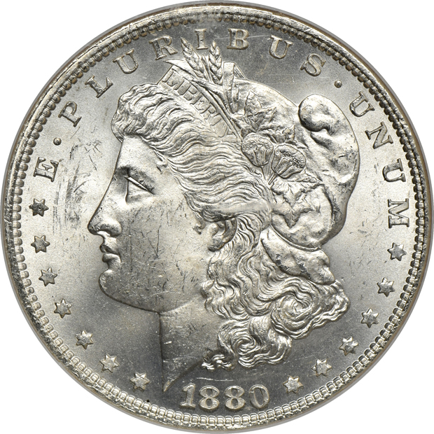 Eight 1880, all NGC MS-64 from the Binion Collection