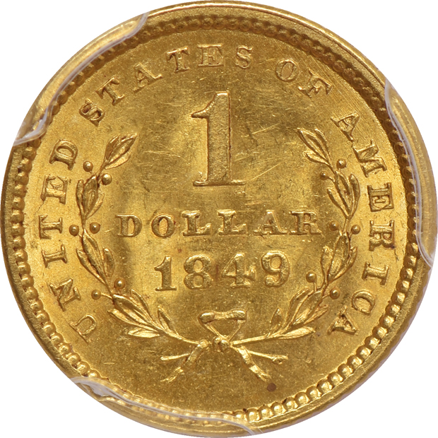 1849 Open Wreath PCGS MS-64
