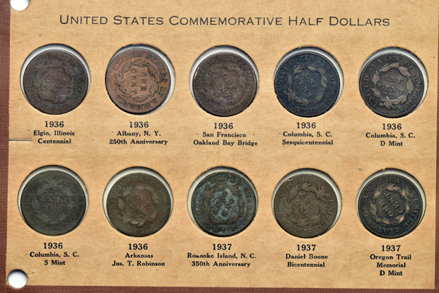 Fifty-seven different large cents in Wayte Raymond pages