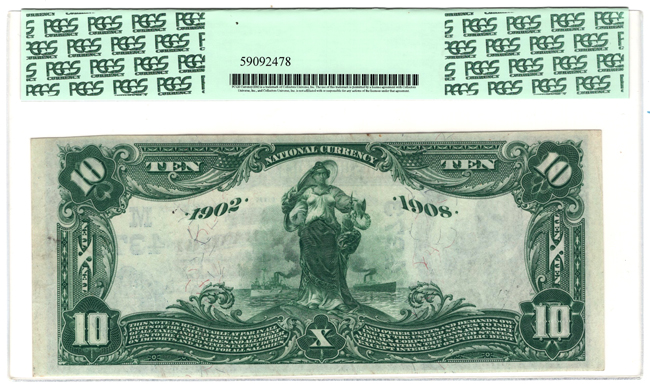 1902 $10 Blue Seal Date Back - King City, MO Charter #4373 - AU-53 PPQ