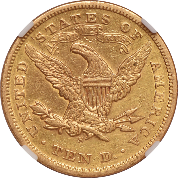 1873-S NGC AU details/cleaned