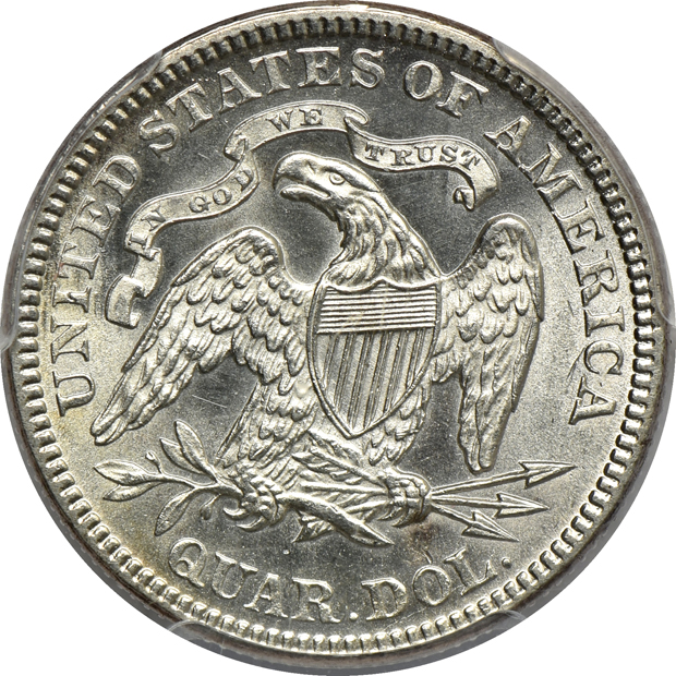 Four certified Uncirculated 19th century U.S. type coins