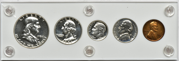 1953, 1954, 1955, 1956, 1957, 1958, and 1959 Proof Sets in Capital Plastics holders