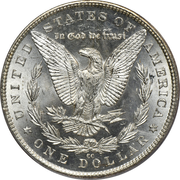 Two 1883-CC MS-63 (green label) and MS-65, both PCGS