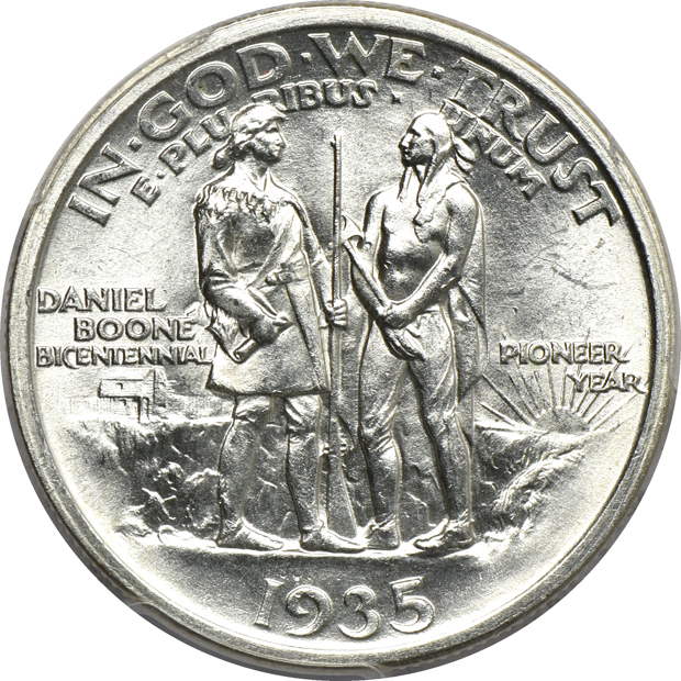1935 Boone PCGS MS-64 CAC, 1935/1934-D Boone NGC MS-65 CAC, and a 1937 Boone NGC MS-66+