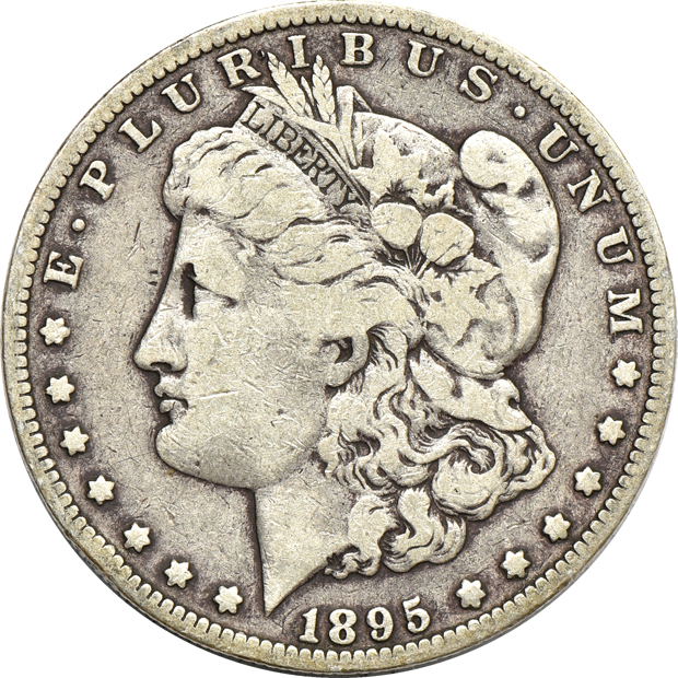 Thirty-four Morgan silver dollars, plus six 1921 Peace dollars